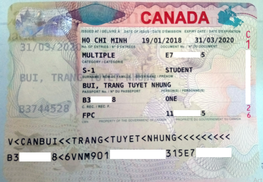 Visa du học Canada của bạn Tuyết Nhung